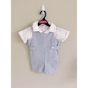 Imp Originals vintage baby boy two piece shirt/romper 18 months